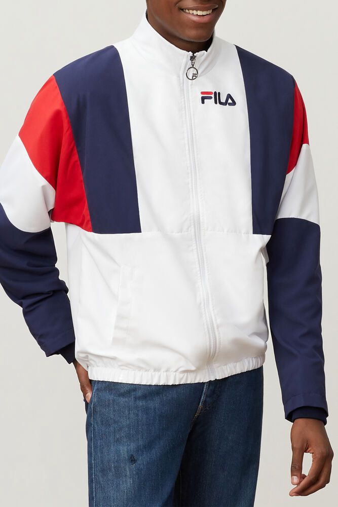 Fila Jakke Herre Hvite/Marineblå/Rød Hambly Wind 160378-BFA